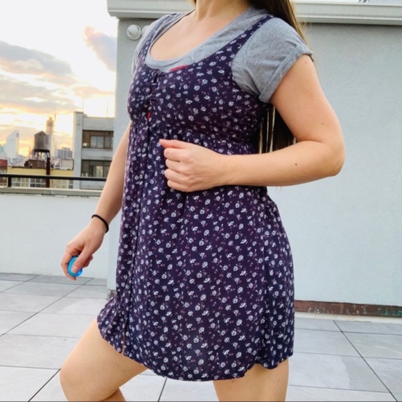 Abercrombie & Fitch Floral Ditsy Denim Tank Pinafore Dress - Picture 8 of 16